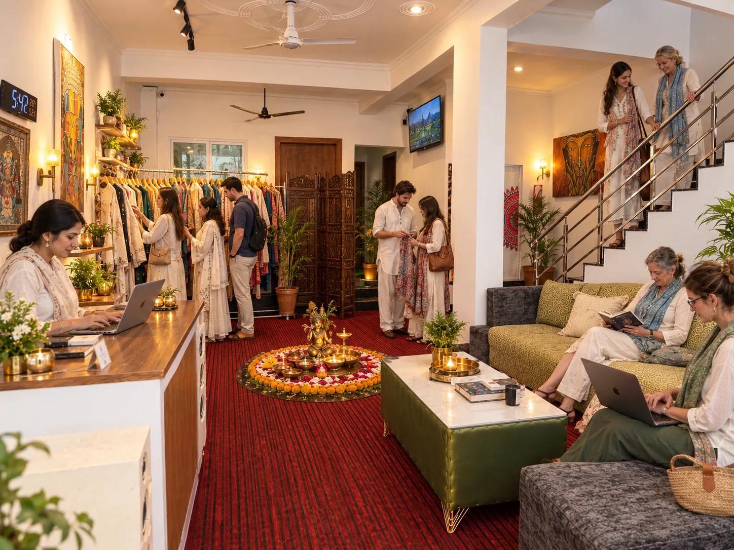Guests in the Sanskriti lounge
