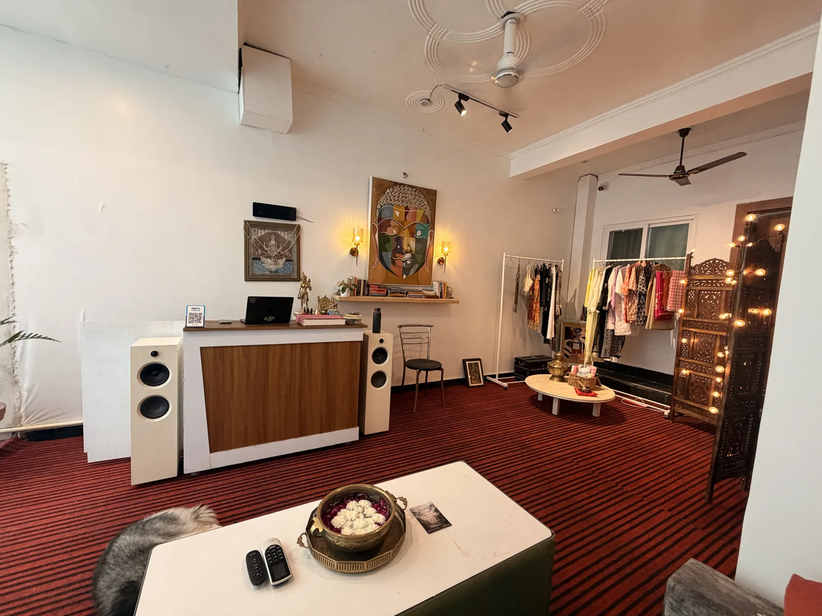 The shared lounge and reception from the entrance