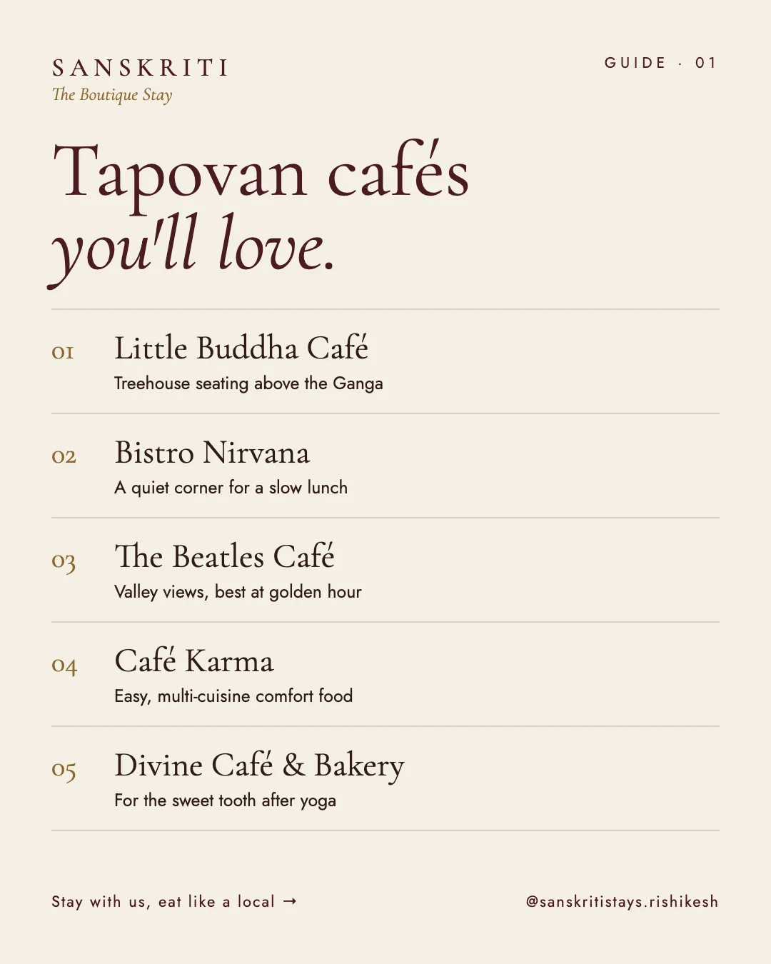 The café notebook — Five café stops from the Sanskriti team.