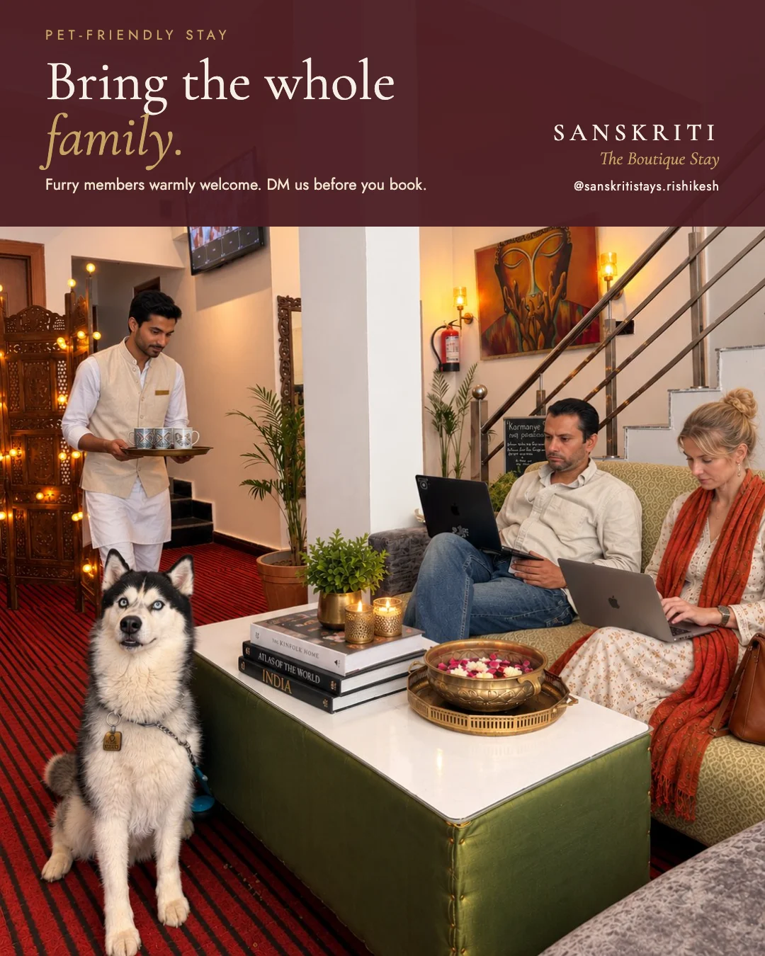 Bring the whole family — Furry members are welcome. Message us before booking.
